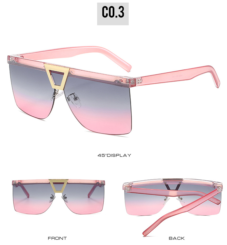 2023跨境新款太阳镜 个性半框百搭精致眼镜男 网红同款大框墨镜女详情9