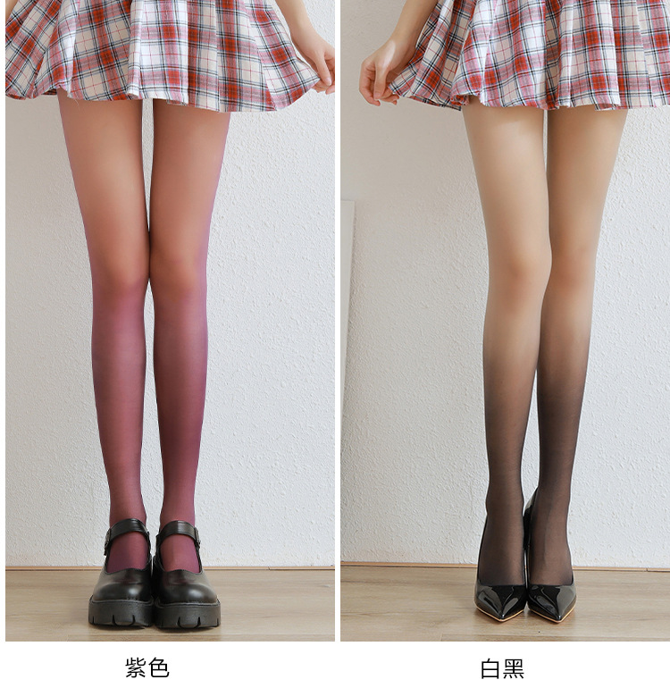 Velvet niche gradient color silk stockings for girls, sexy black silk, pure and sensual, thin black pantyhose wholesale pic 8