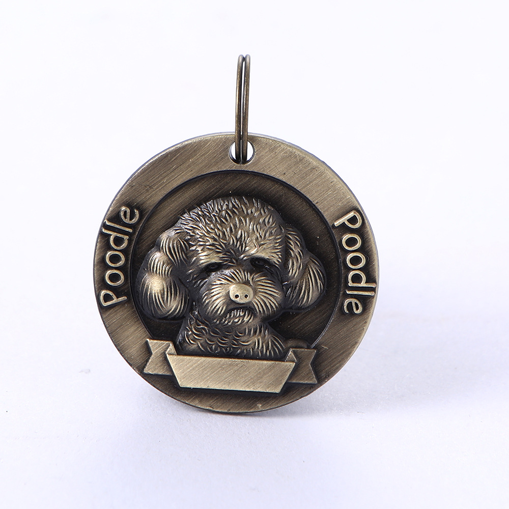 Explosivo retro bronce antiguo pet dog tag pet anti-pérdida de información de identidad procesamiento de la etiqueta grabado láser una pieza de generación pic 6