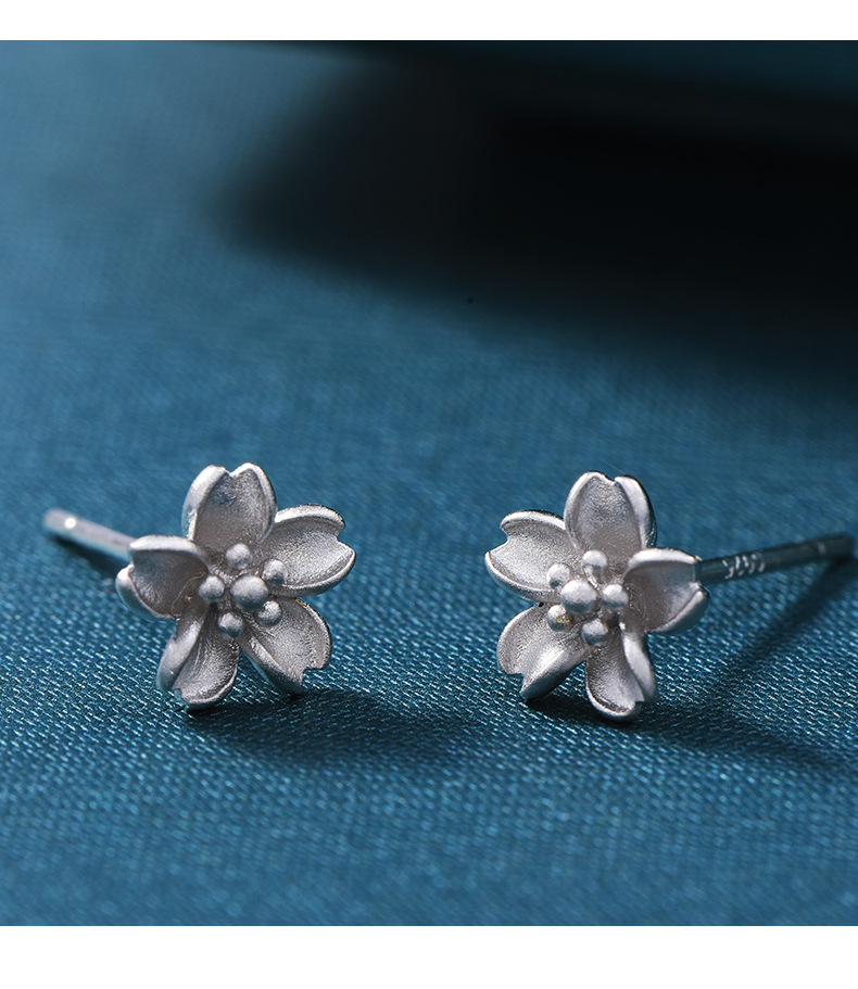 越南沙金紫荆花耳钉女栀子花朵耳饰欧币跨境爆款饰品源头工厂批发详情7