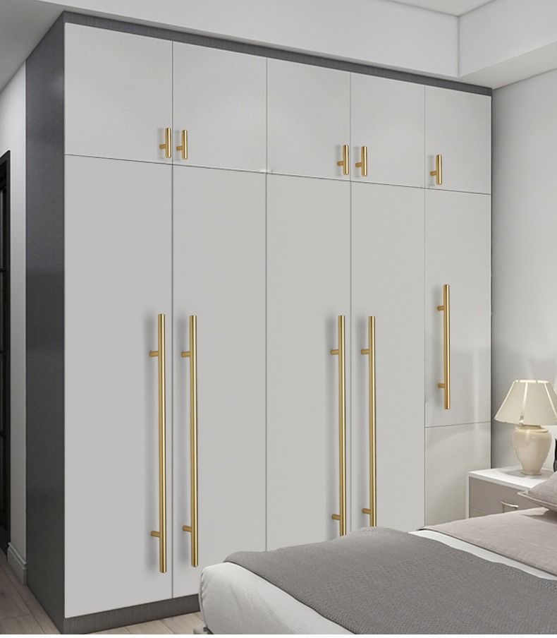 厂家批发轻奢哑黑金色抽屉橱柜衣柜门拉手柜门铝合金简约门把手详情19