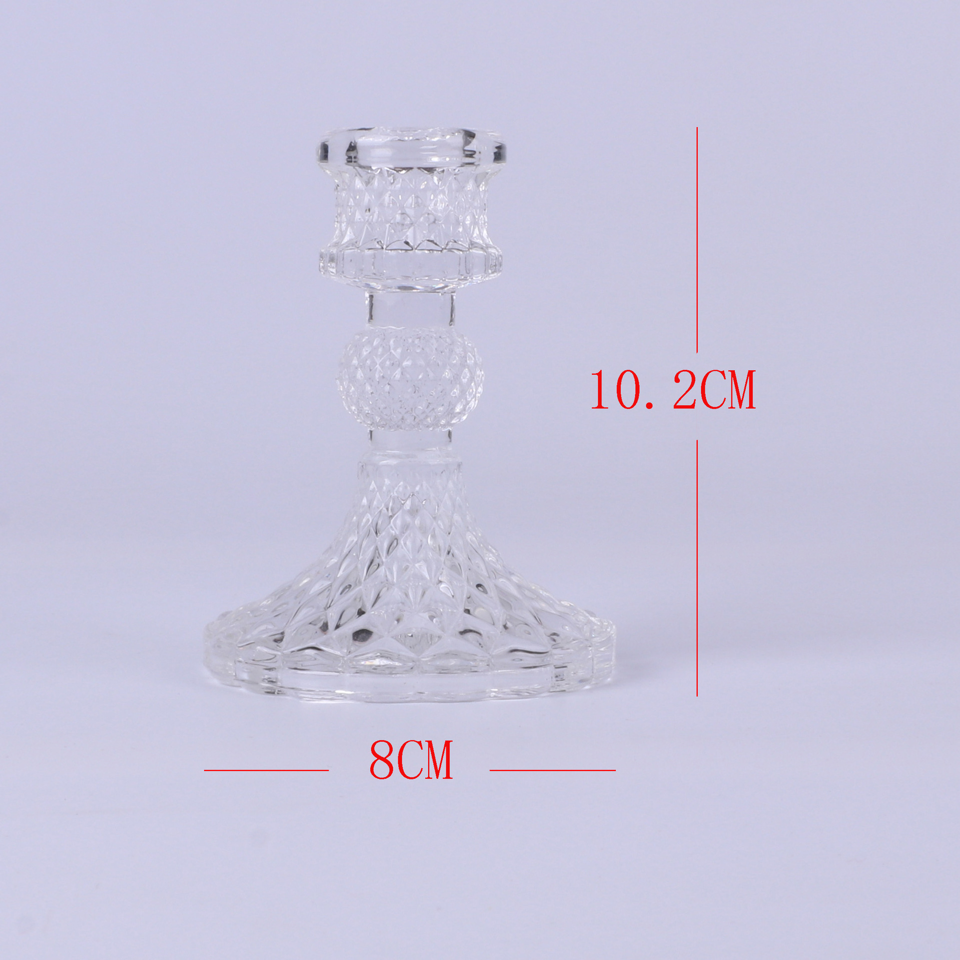 European-style simple ins glass candlestick, household pole wax base, romantic dining table candlestick, creative home decoration pic 1