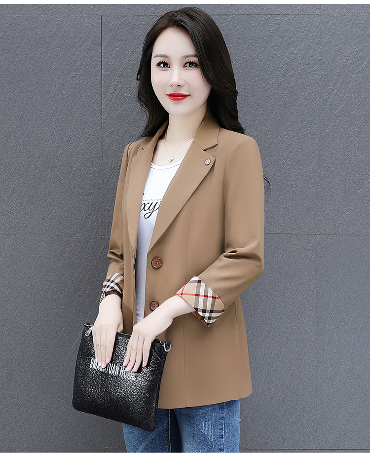 秋季薄款小西装外套女2022年新款春秋女式韩版修身气质短款上衣服详情13