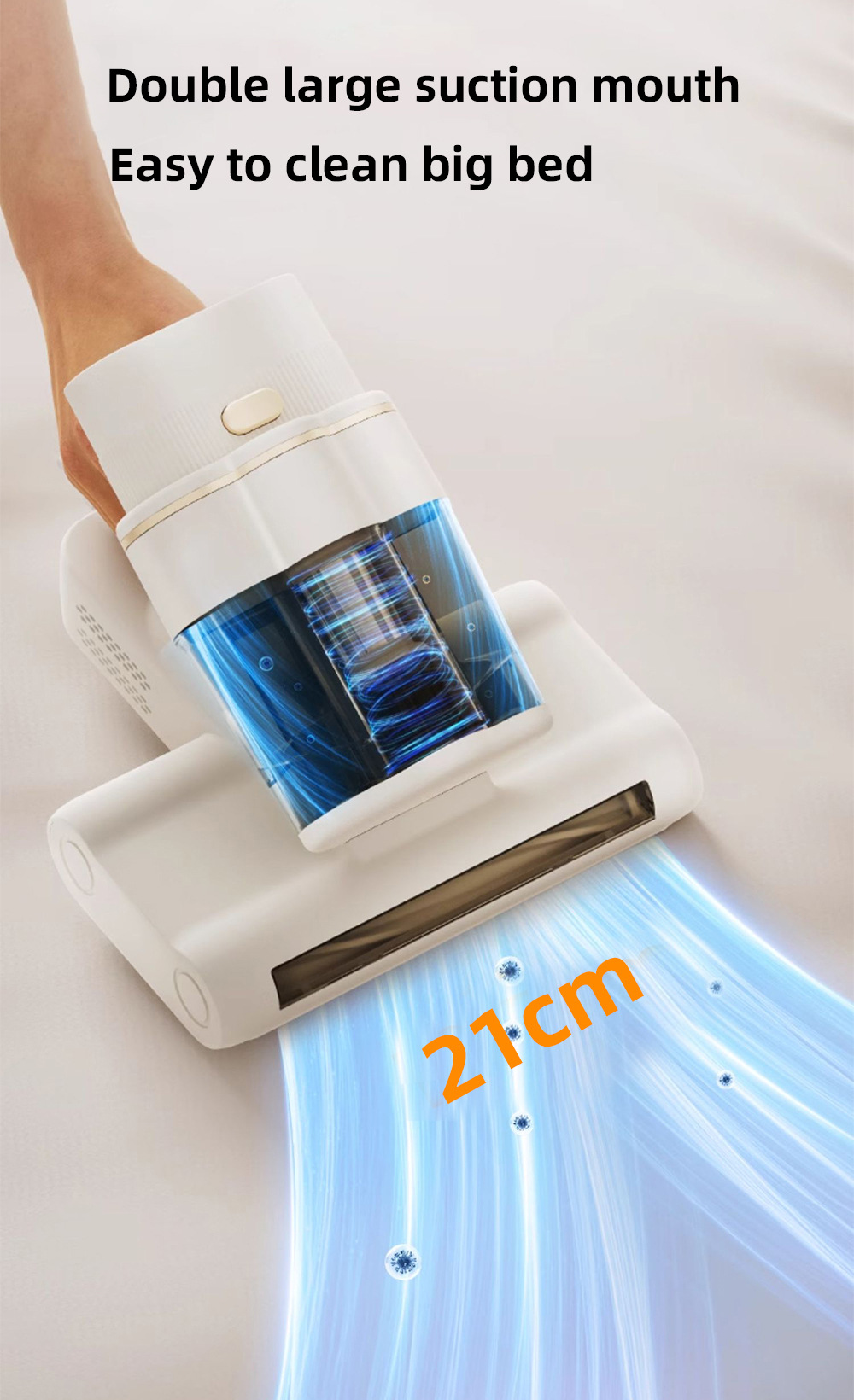 Double roller brush mite remover, a mite removal wonder, a large household vacuum cleaner for bed removal, ultrasonic and ultraviolet sterilization power purification pic 16