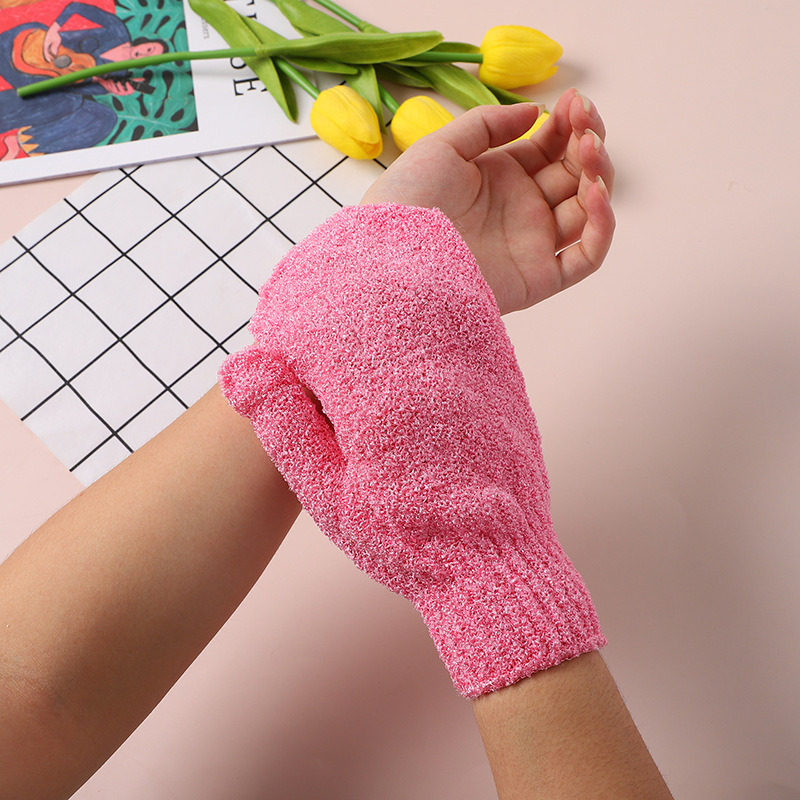 2022新款洗澡手套混色五指涤纶沐浴手套浴室大澡堂专用搓澡手套详情28
