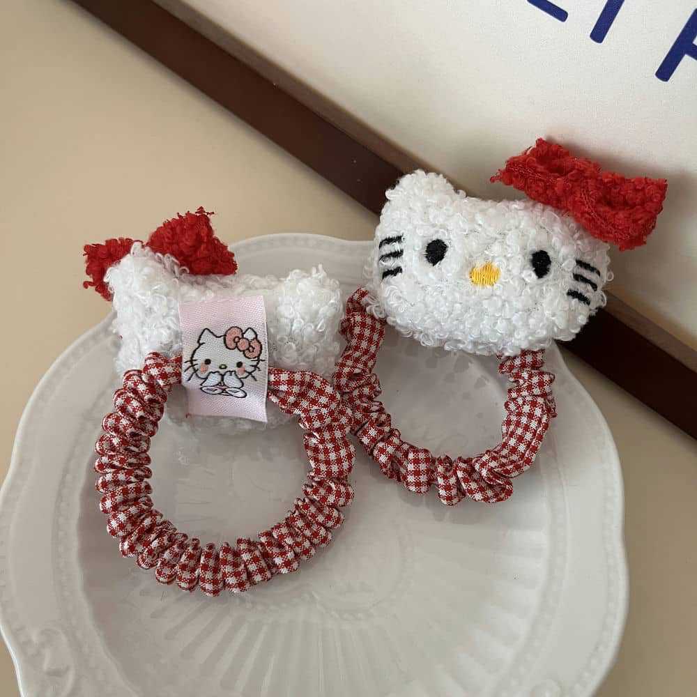 Cute Duffy bear Shirley Rose hair band, red checkered bow, large intestine hair band pic 5