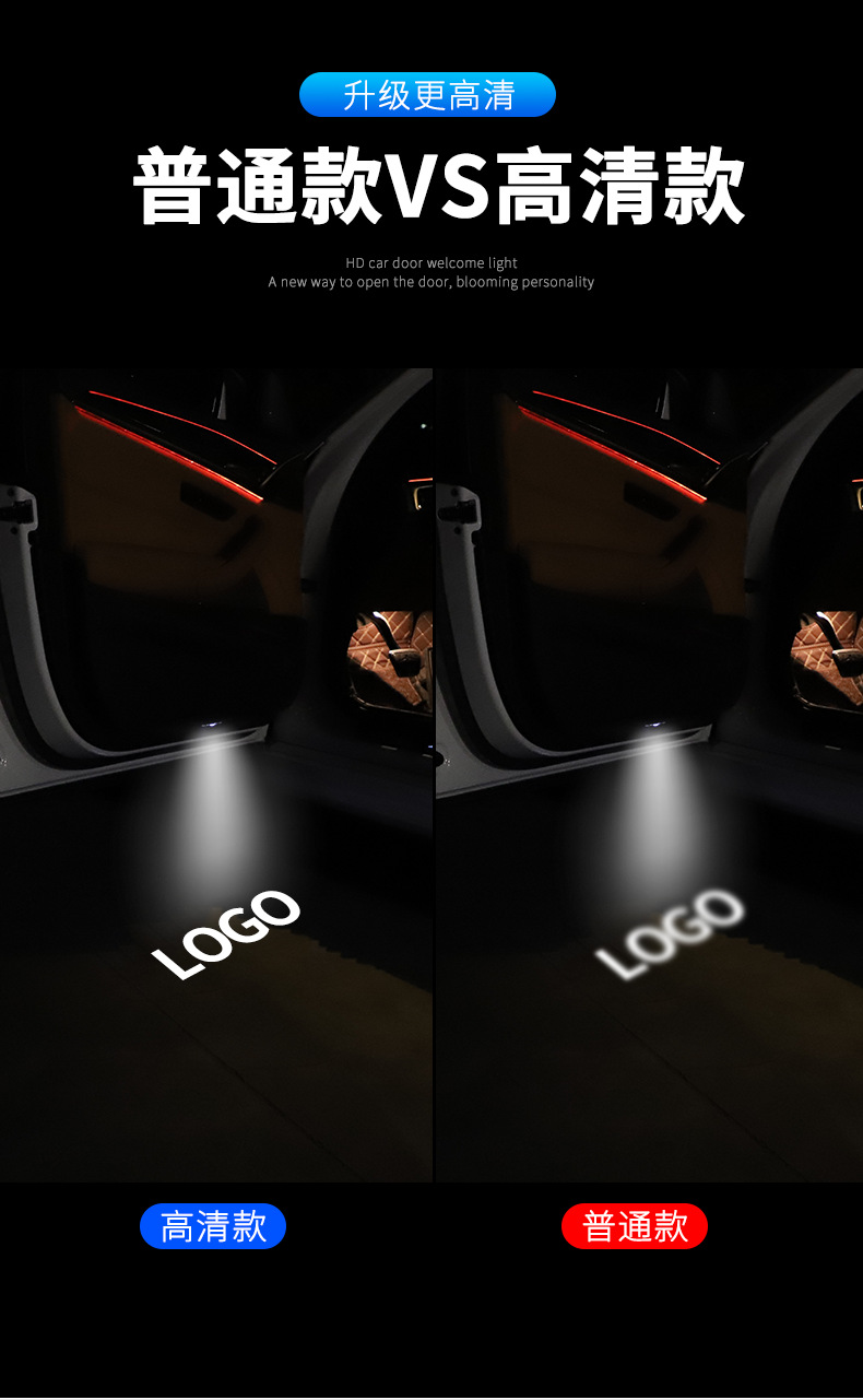 erics car welcome lights, door projection ambient sensing lights, wireless cute car door angel eye lights, and other car lights pic 3