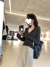 X*Z   row毛衣羊毛V领秋季针织衫毛衣v领上衣女秋冬季廓形厚实详情31