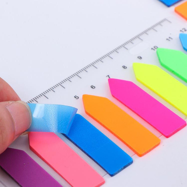 Jiuxing PET semi-transparent sticky Notes, 8-color rainbow creative label index stickers with ruler function, student stationery pic 22