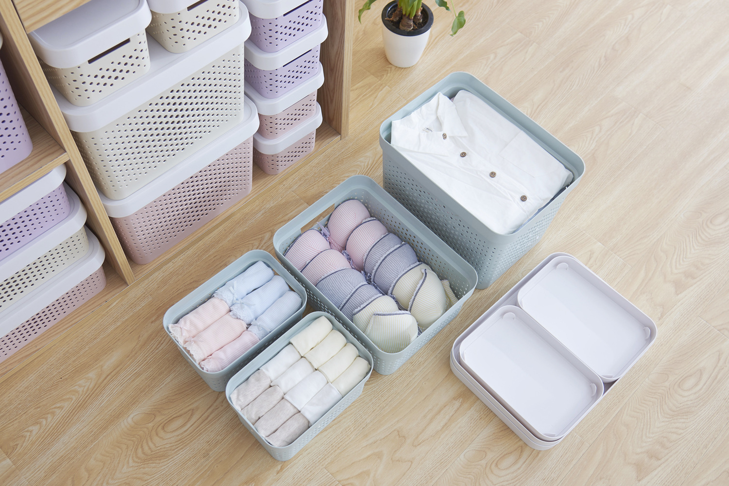 J25-6101 storage box, organizing clutter, storage basket, storage box, kitchen plastic box, stackable and combinable basket wholesale pic 9