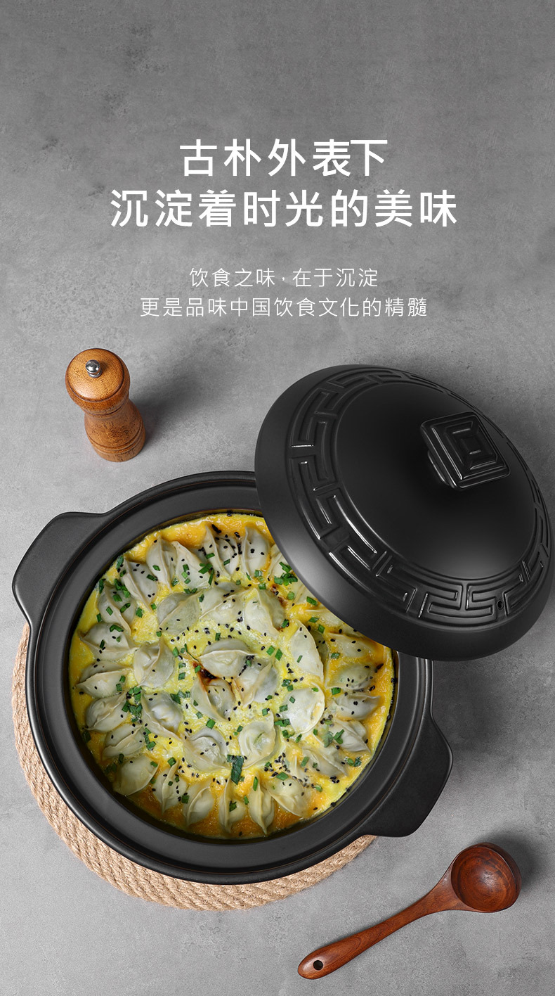 Tao Bao Wang Chinese Retro Clay Pot Household gas Stew Pot for making soup hot pot Stone pot 煲仔饭 high-temperature resistant ceramic pot pic 4