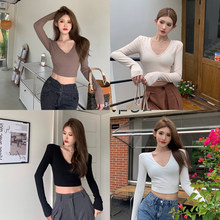 插色修身短袖T恤女2023夏季新款打底衫学生休闲韩版上衣外贸女装详情27