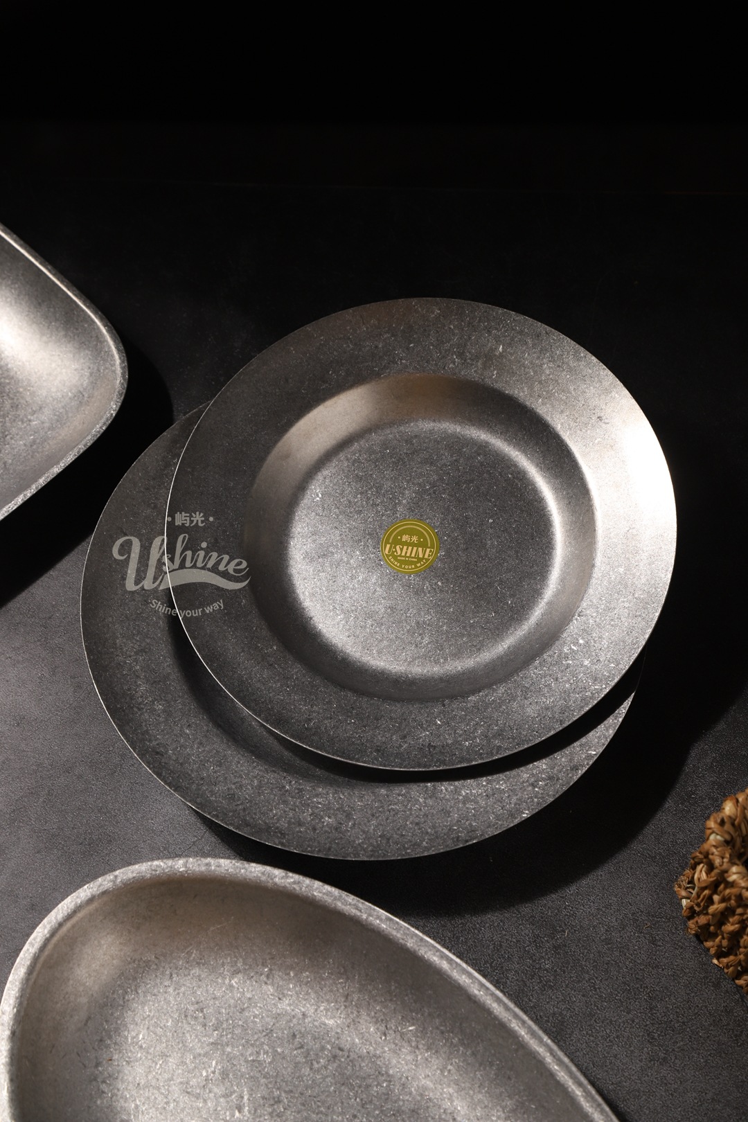 Customized matte 304 stainless steel plate, Qingfang industrial style Western cuisine steak plate, pasta plate, popular dessert plating pic 15