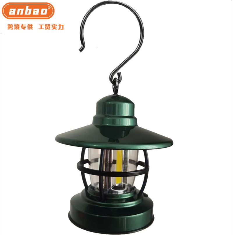 COB retro horse lantern, campsite tent light, camping light, battery-powered yellow light, ambient light, bar decorative light, hanging light pic 1