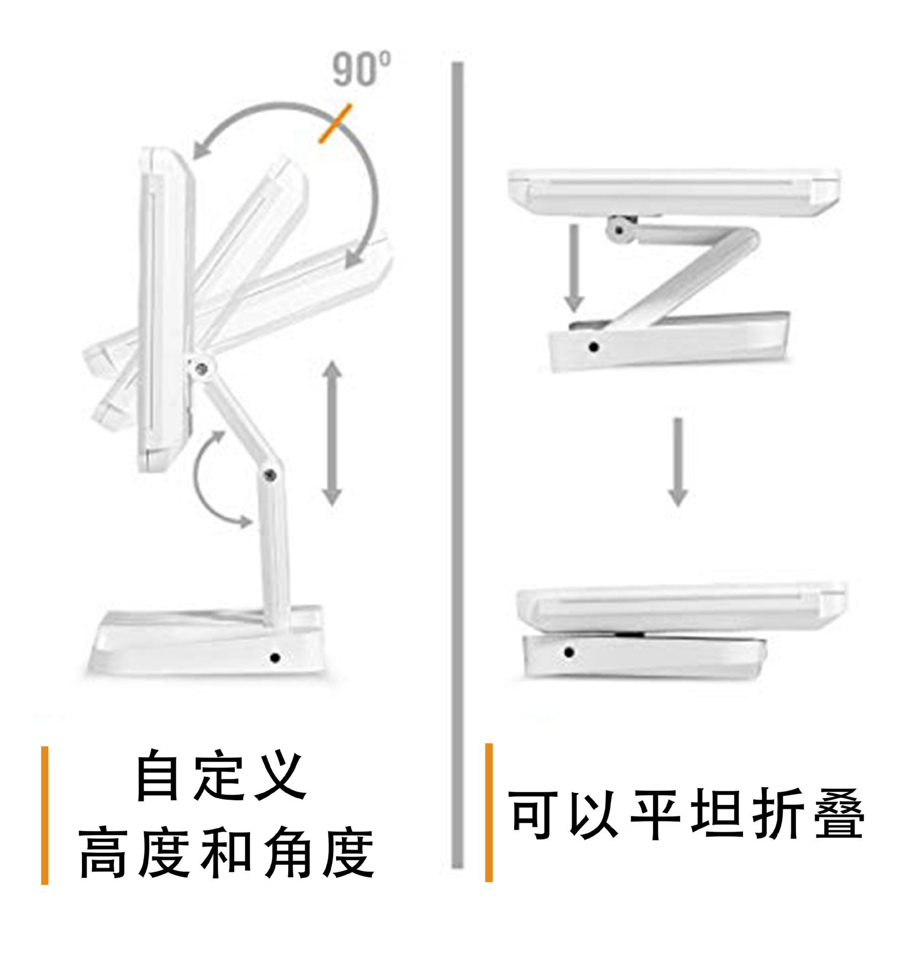 Customized led makeup mirror with 2x and 3x magnification for touch-up and beauty products, foldable dust-proof storage led dressing mirror pic 6