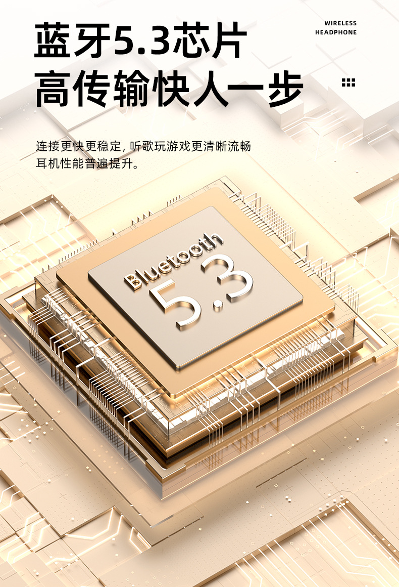 新品降噪头戴式蓝牙耳机无线重低音音乐长续航云动耳麦新款跨境详情8