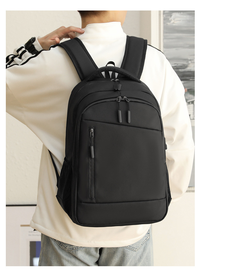 跨境商务双肩包印刷logo干湿分离多功能简约休闲电脑双肩包书包详情17