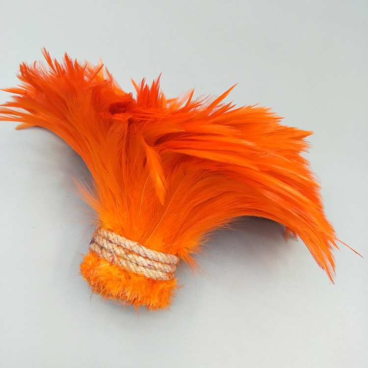 源头厂家供应5-6白项毛鸡毛卷 头花胸花DIY道具服装辅料 彩色羽毛详情14