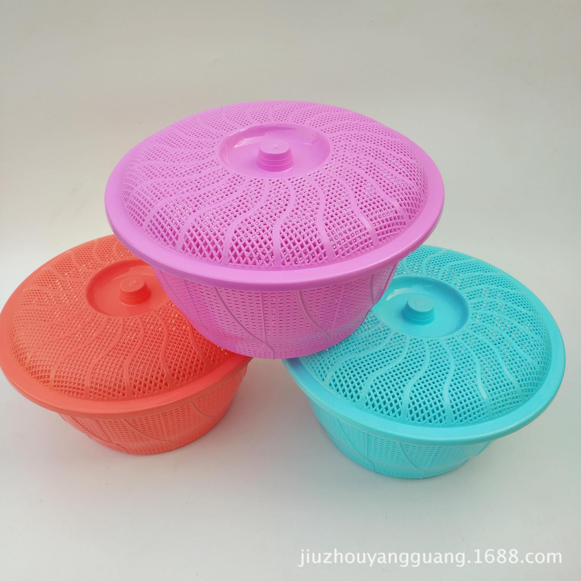 Wholesale plastic-covered baskets, steamed bun baskets with covers, flatbread baskets, storage baskets, and kitchen storage baskets pic 10