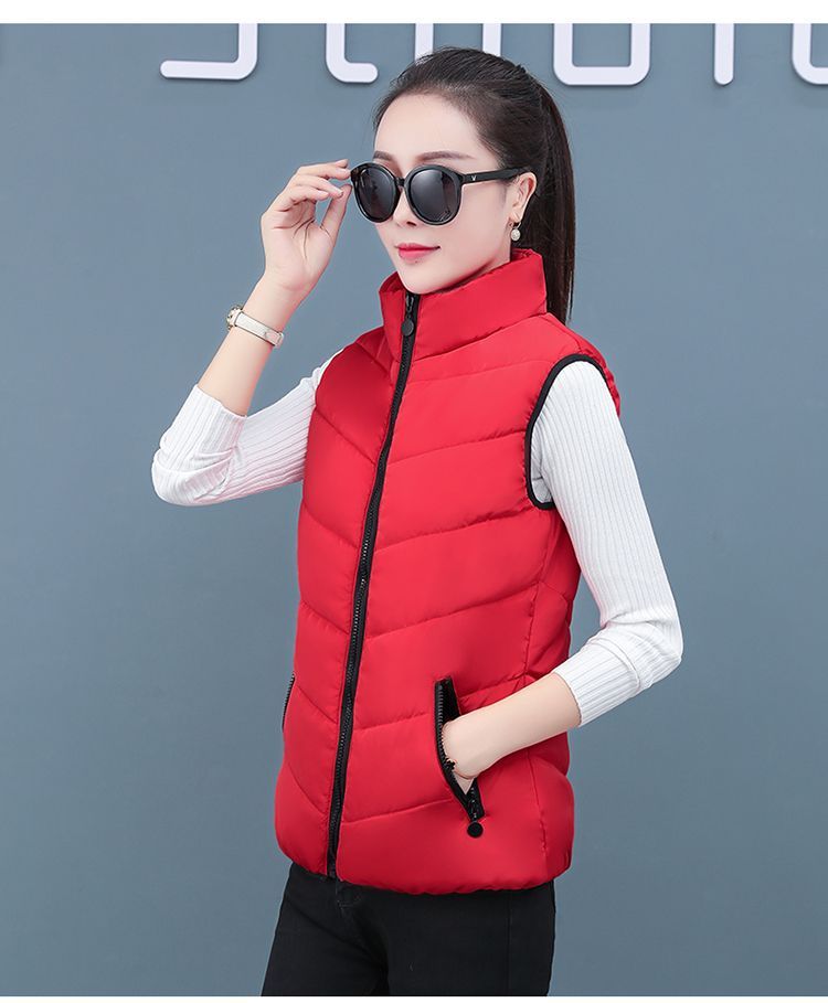 羽绒棉坎肩女马甲新款洋气流行时尚马夹女短款外搭叠穿小马甲详情15