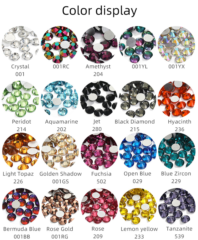 国贸A钻超闪玻璃钻手机壳贴钻服装饰品发饰diy饰品配件圆形平底钻详情12