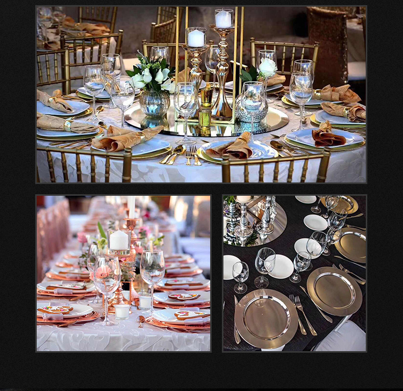 Stainless steel plates with diamonds, round plates, fruits, pastries, desserts, hotel KTV buffets, steak plates pic 2