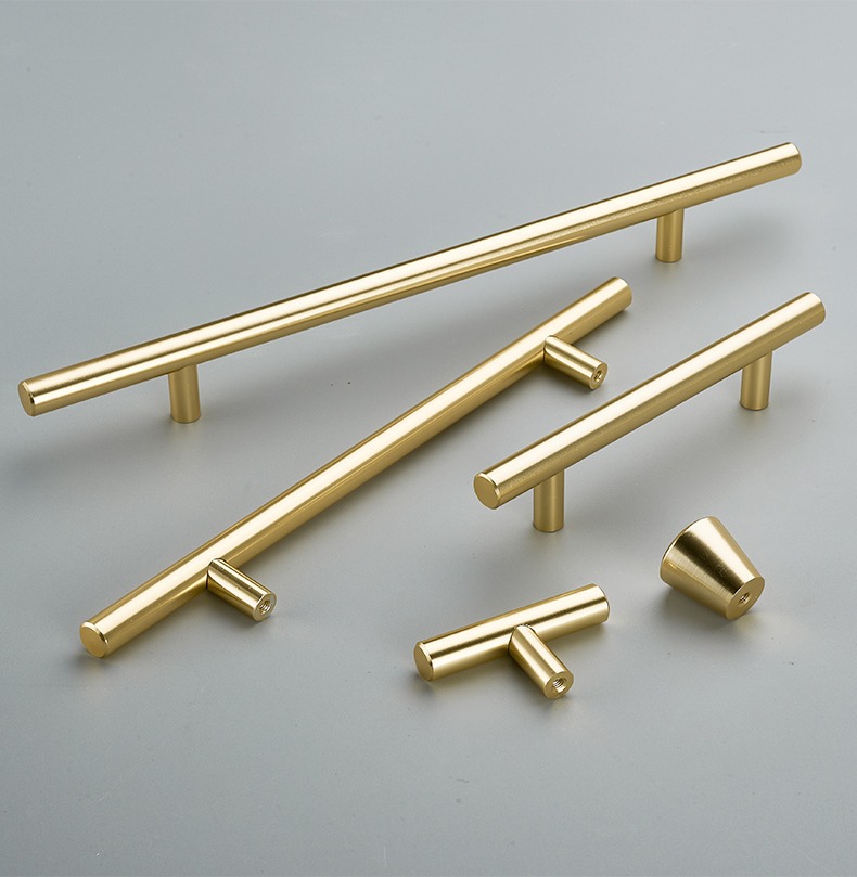 厂家批发轻奢哑黑金色抽屉橱柜衣柜门拉手柜门铝合金简约门把手详情24