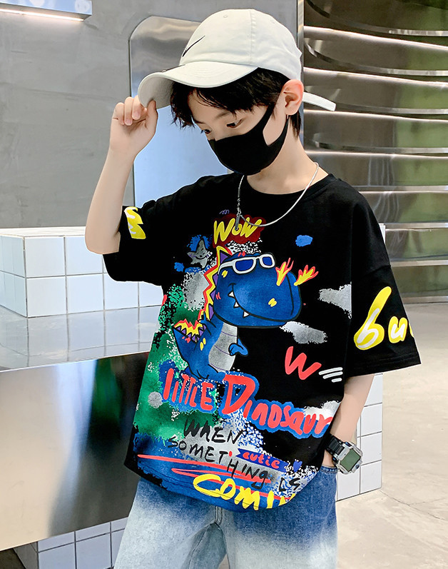 儿童装男童短袖T恤夏装2022年新款夏季男孩中大童夏款纯棉上衣潮t详情1