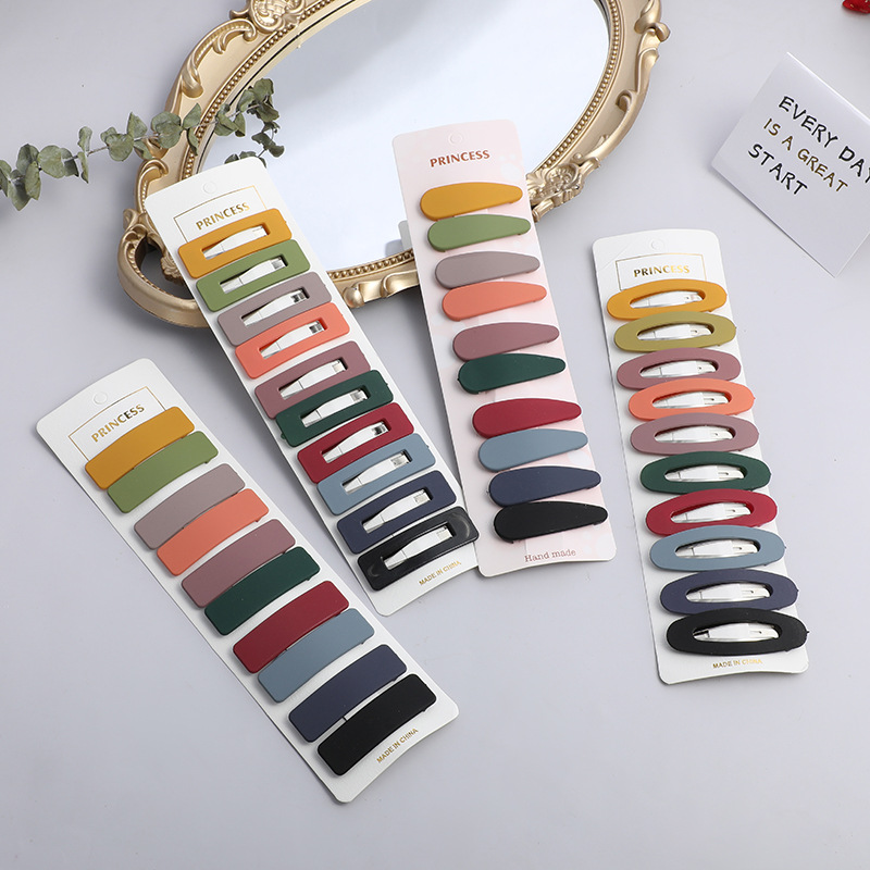Korean version hair clip set, matte Morandi color one-piece clip, female Instagram influencer BB clip, teenage bangs clip wholesale pic 3