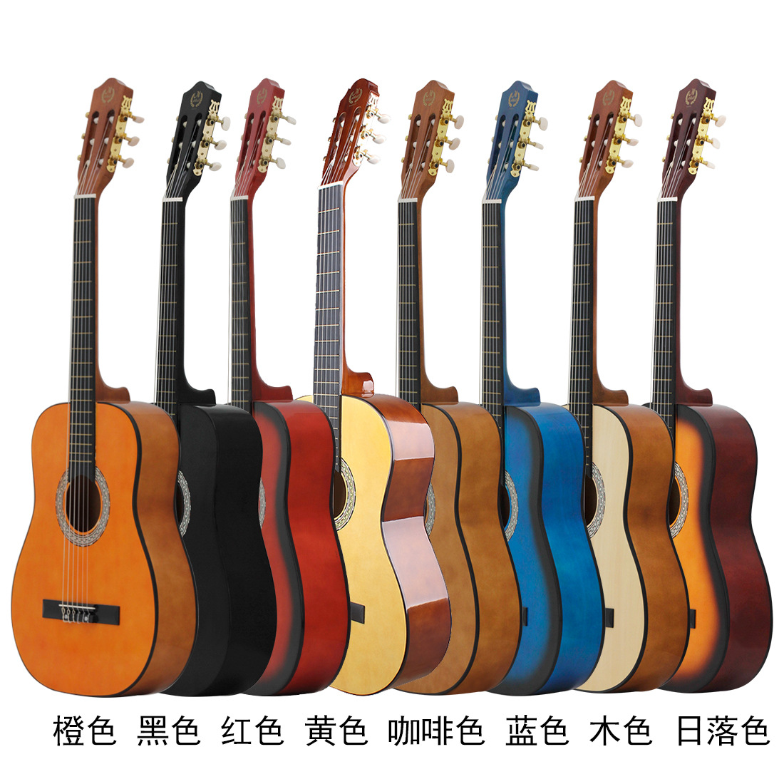 38寸古典吉他成人初学木吉他圆角吉他椴木包边外贸批发guitar乐器详情5
