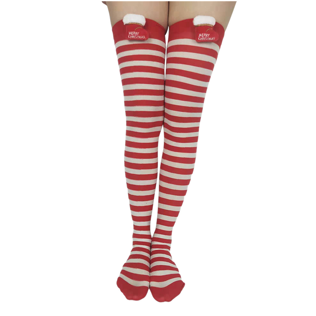 Suministro de fábrica calcetines de navidad ropa de fiesta accesorios calcetines de navidad sobre la rodilla medias de arco pic 8