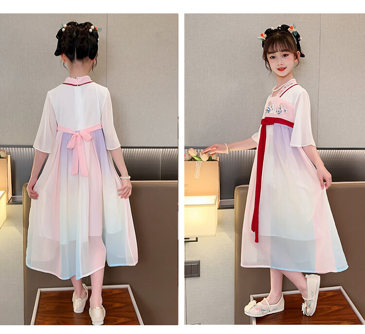 汉服女童春薄款中国风襦裙连衣裙古装超仙春季小女孩儿童唐装批发详情33