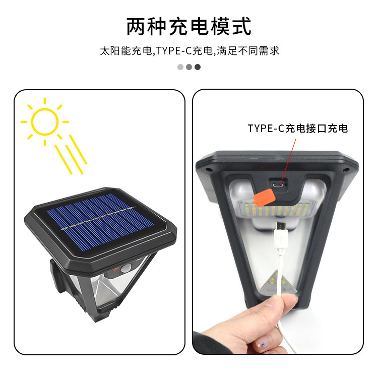 跨境花园景观墙头壁灯LED地插草坪灯户外防水太阳能庭院装饰灯详情5