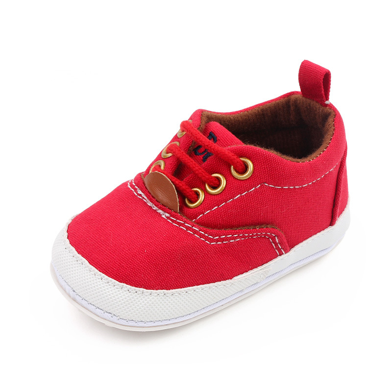 Spring and Autumn Soft rubber-soled multi-color canvas shoes, lace-up baby shoes, 0-1 year old infant casual shoes, walking shoes 2759 pic 18