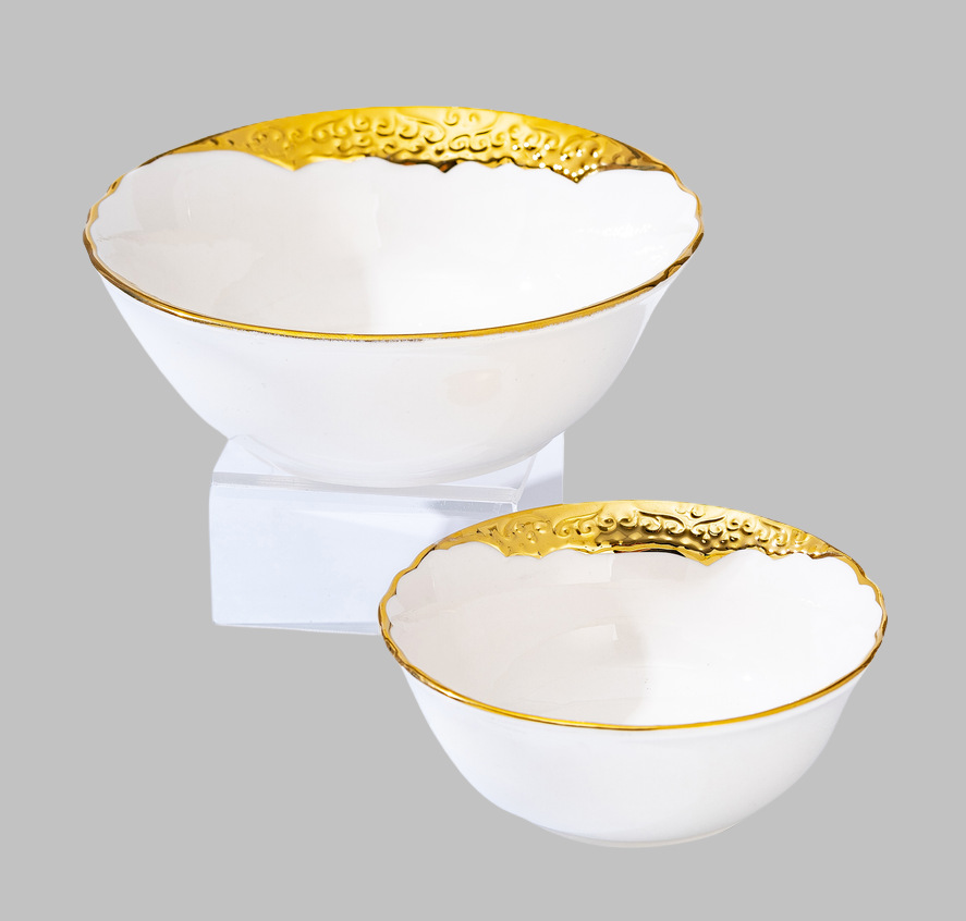 Light luxury ceramic tableware set, high-end gold-plated plates with gold edges, wholesale pic 2