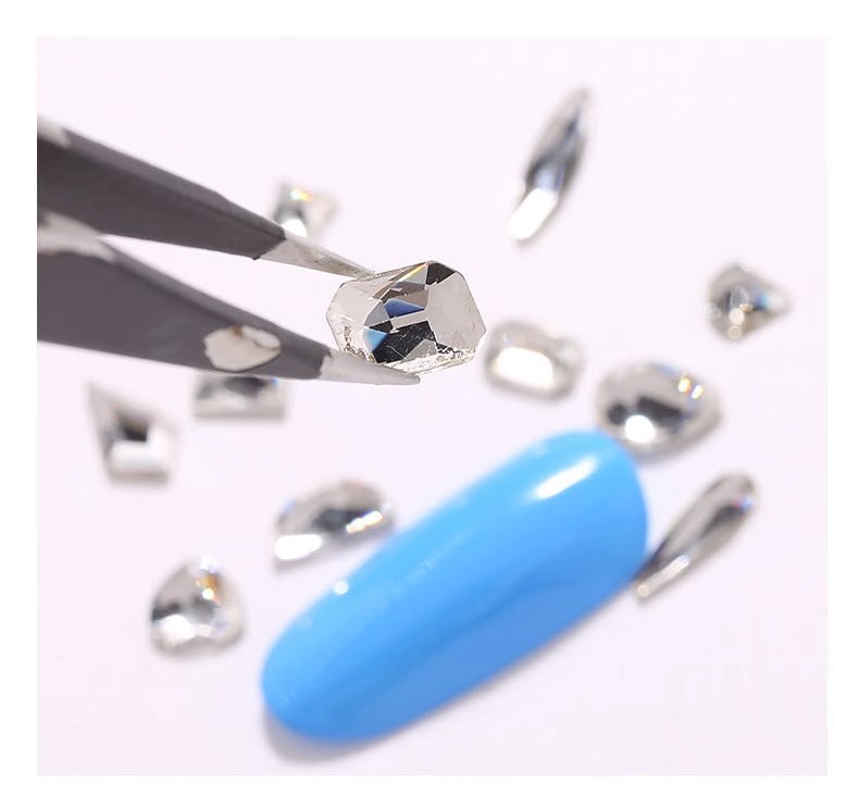 Nail art irregular-shaped diamonds, flat-bottomed non-dropping small diamond jewelry, mixed small flat-bottomed diamonds, a whole batch of dazzling nail art jewelry fragments pic 13