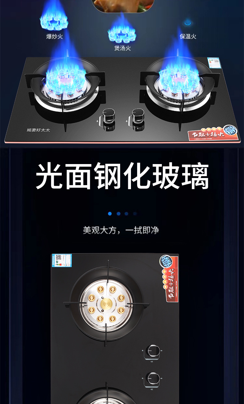 燃气灶家用厨卫双九腔猛火灶台嵌两用天然气液化气双灶煤气灶批发详情14