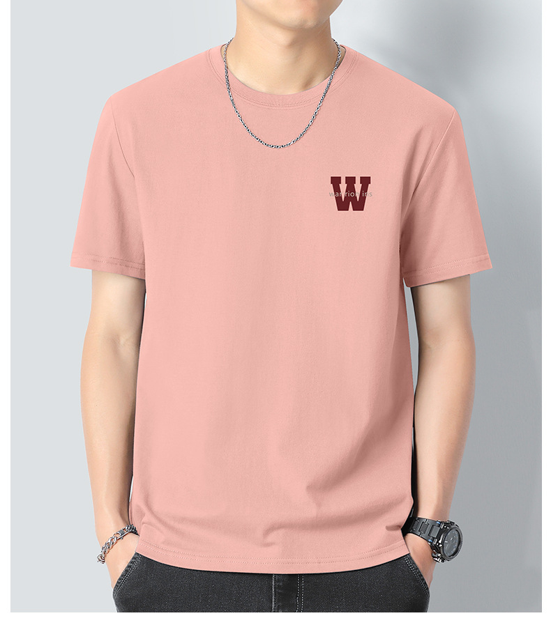 Heavyweight pure cotton short-sleeved T-shirt for men 2024 Summer New trendy youth long-staple cotton half-sleeved all-cotton body T-shirt for men pic 23