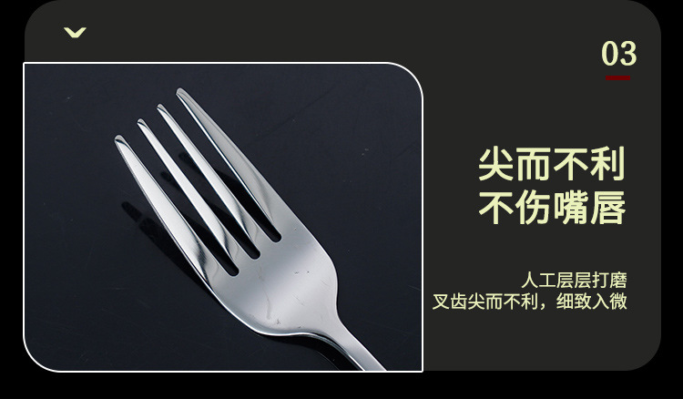 跨境不锈钢餐具陶瓷手柄勺子24件套北欧墨绿酒店牛排刀收纳架礼盒详情13