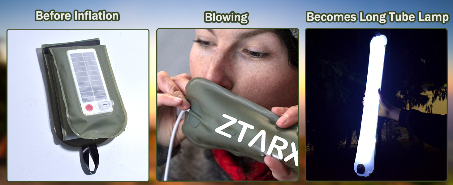 ZTARX patented outdoor folding inflatable camping lamp, solar inflatable lamp, waterproof magnetic suction column, supplementary light rod lamp pic 17