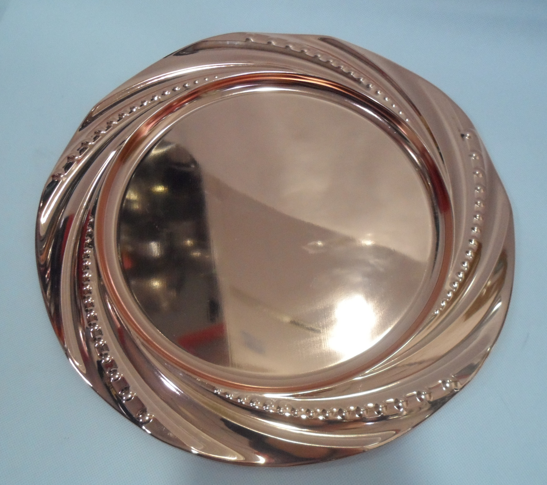 Stainless steel European-style pearl plate, stainless steel round plate with magnetic fruit plate, electroplating process, dazzling home and hotel pic 9