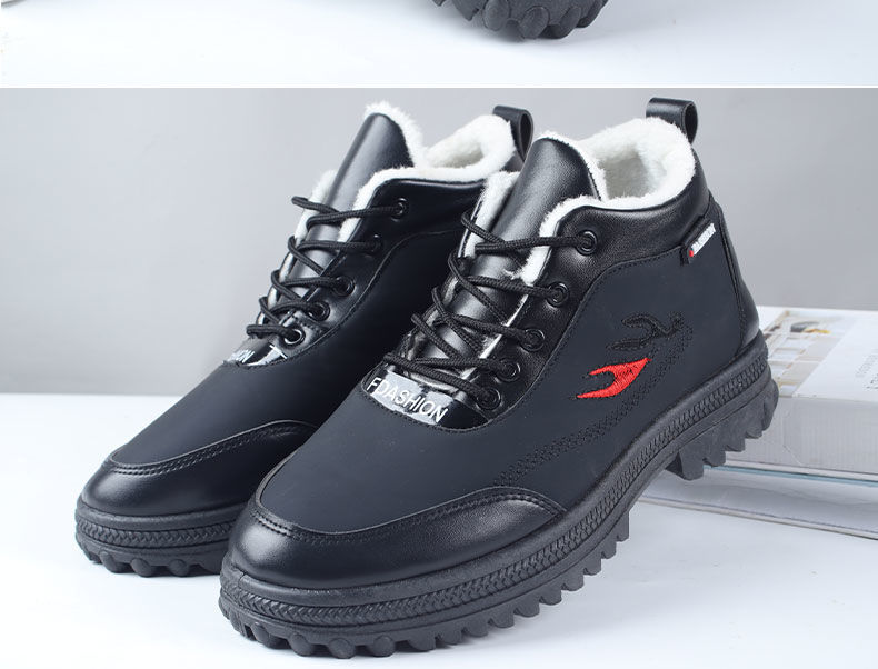 冬季男士加绒加厚保暖棉靴东北加厚保暖雪地靴软底防水皮面棉鞋男详情25