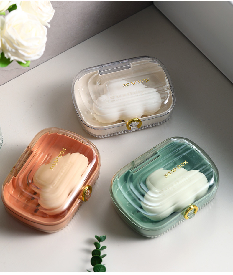 Multi-color and multi-style bathroom soap box, waterproof, portable, thickened, creative dormitory draining, covered soap box for travel pic 16