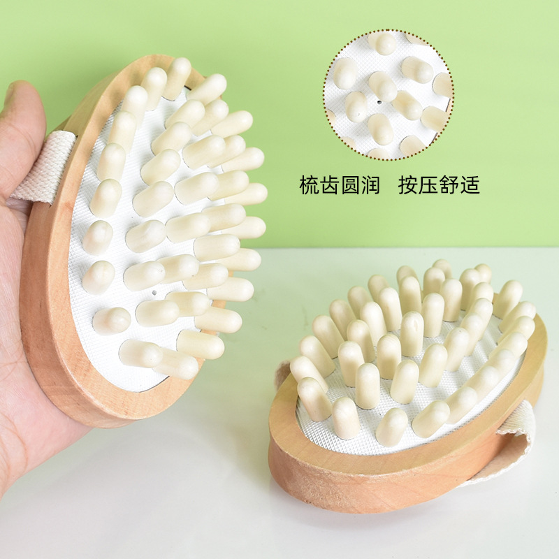 工厂直销实木气囊梳头部经络刷精油穴位按摩器气垫经络按摩刷全身详情4