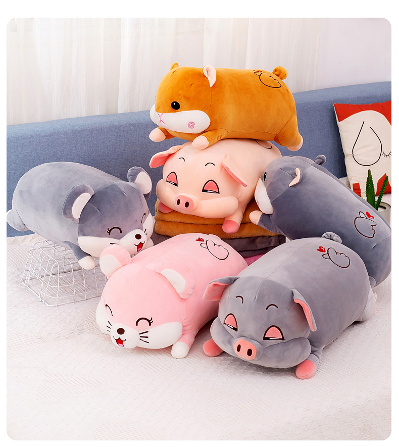 New cartoon animal throw pillow, two-in-one pig doll, air-conditioned blanket, birthday gift for the event, one-piece delivery pic 18