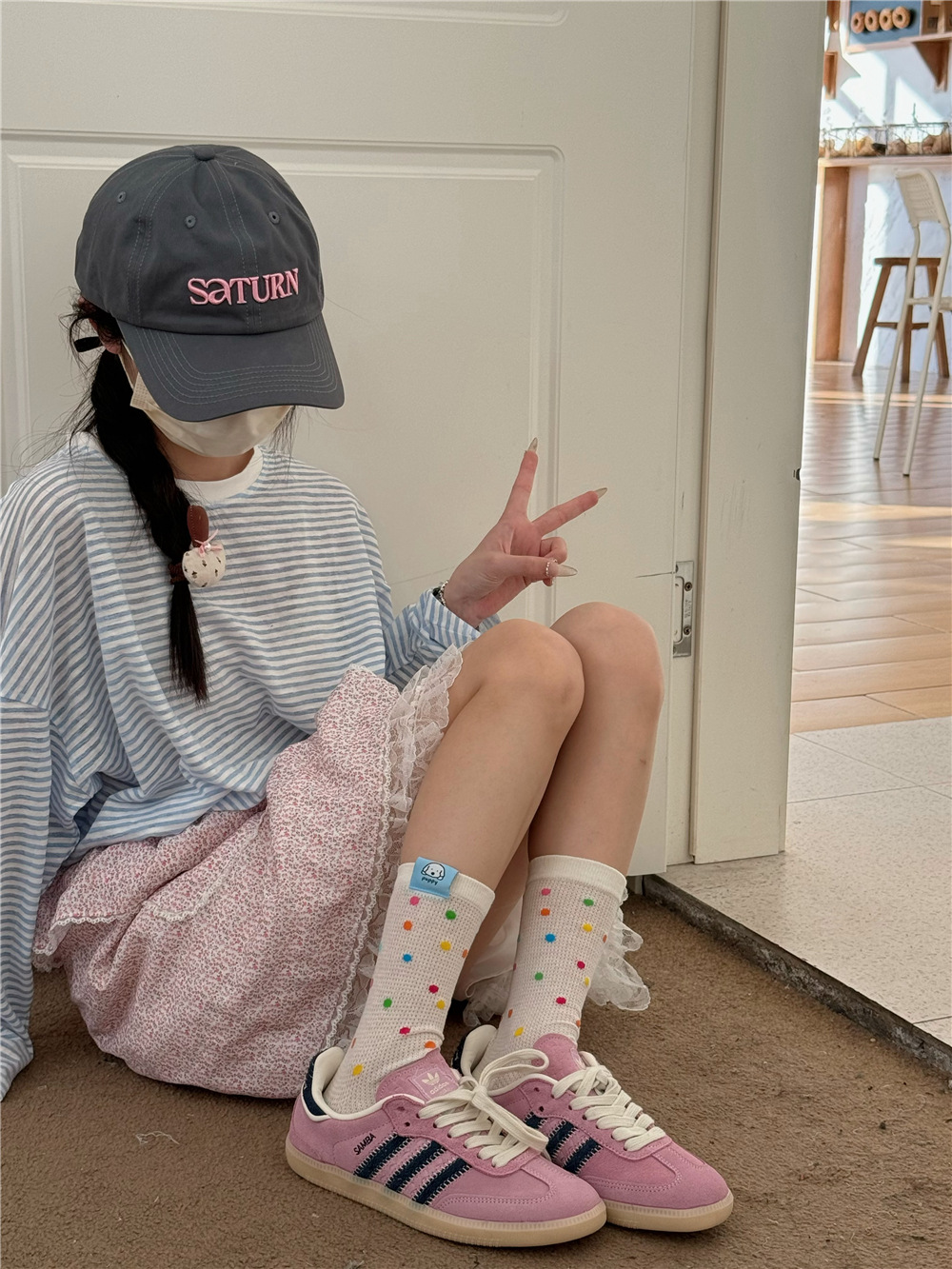 IOULOR薄款puppy狗彩色中筒袜夏季新品堆堆袜透气吸汗袜子批发女详情25