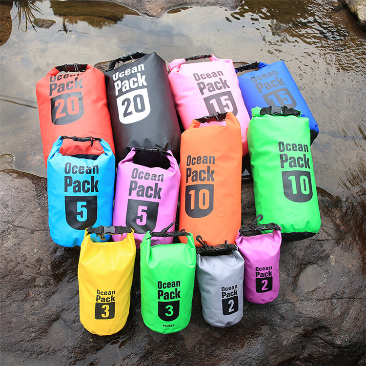 Factory direct supply of outdoor drift bucket bags, sports waterproof bucket bags, colored waterproof fabric bags, beach camping backpacks pic 23