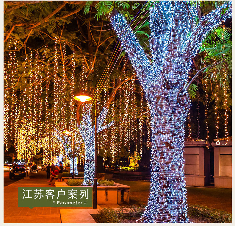 户外防水LED彩灯闪灯串灯满天星七彩氛围灯卧室装饰树灯瀑布灯带详情28