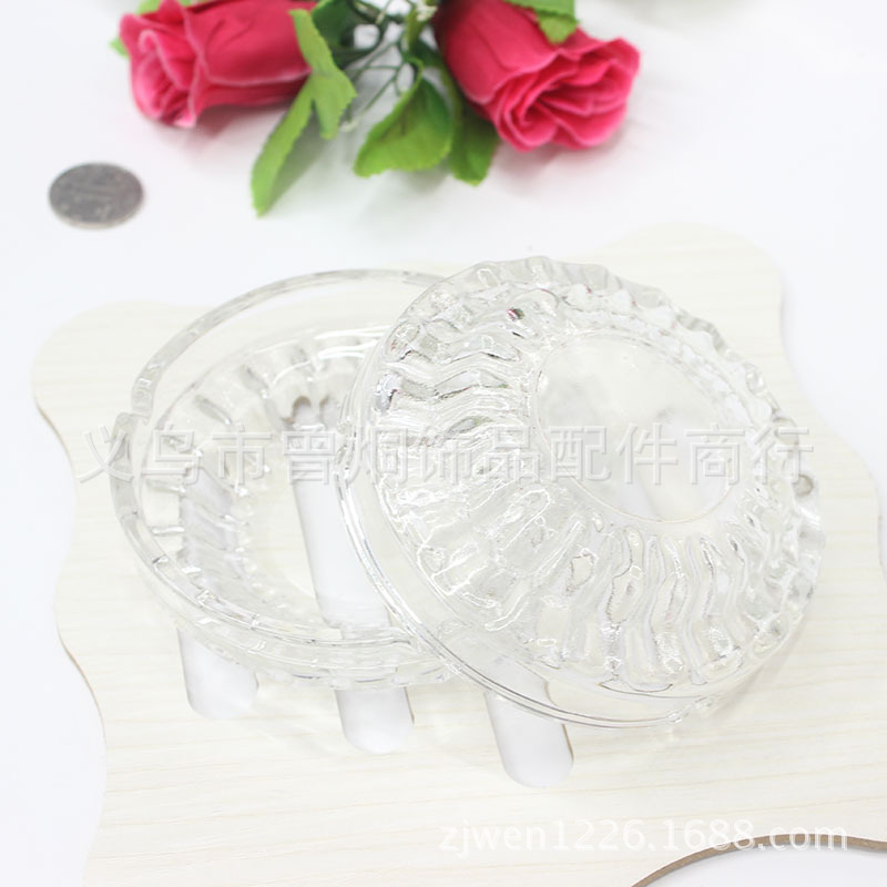 日用百货一元烟灰缸 白色简洁玻璃灭烟缸办公家用 一元批发详情6