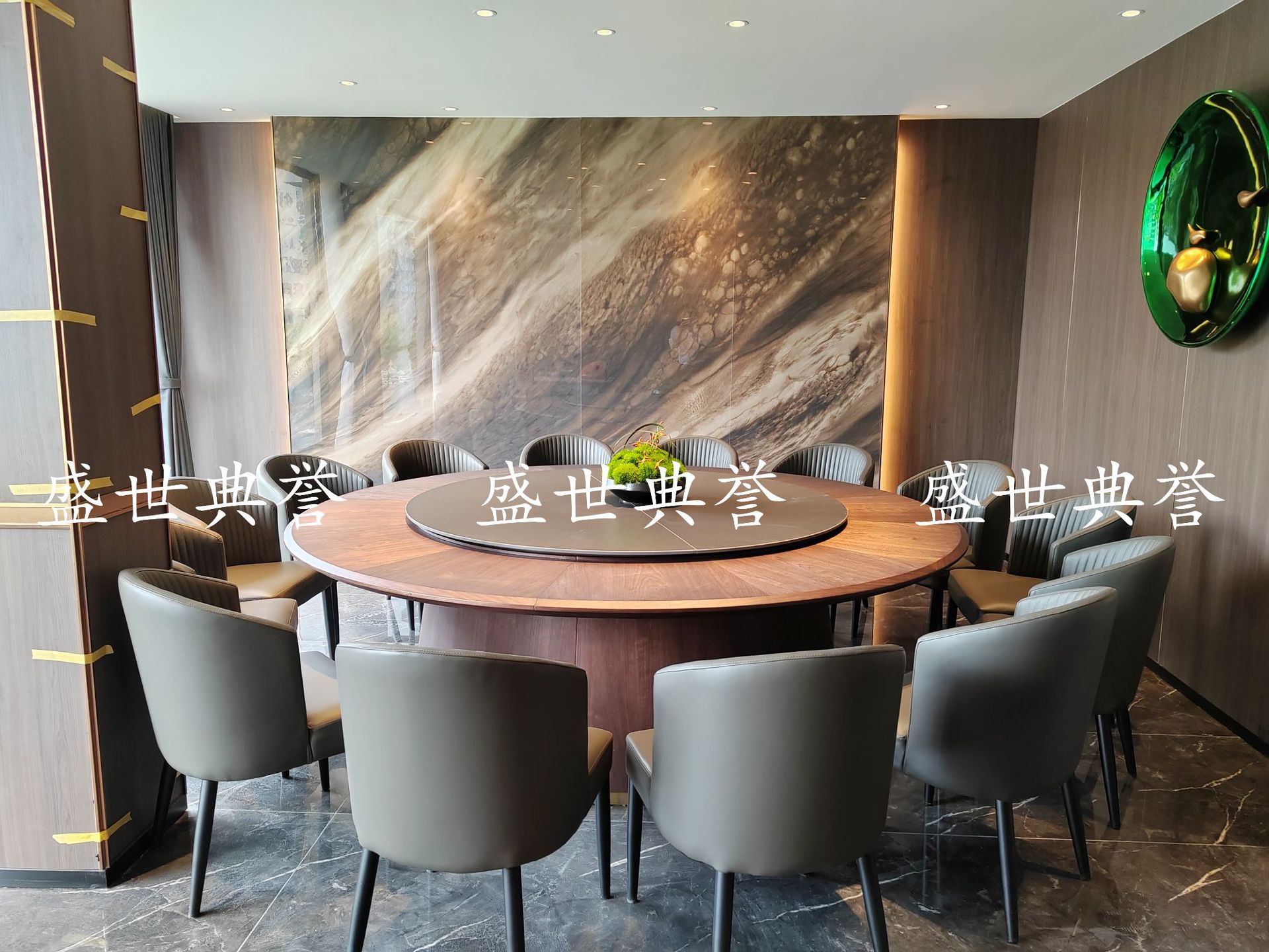 Foshan manufacturer wholesale light luxury dining tables and chairs, seafood Zizi electric tables and chairs, hotel private rooms, simple and modern soft-padded chairs pic 12